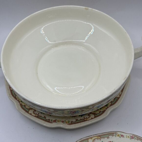 Antique 1930’s Mt Clemens MILDRED Casserole Covered Vegetable Dish And Plate - Picture 6 of 16